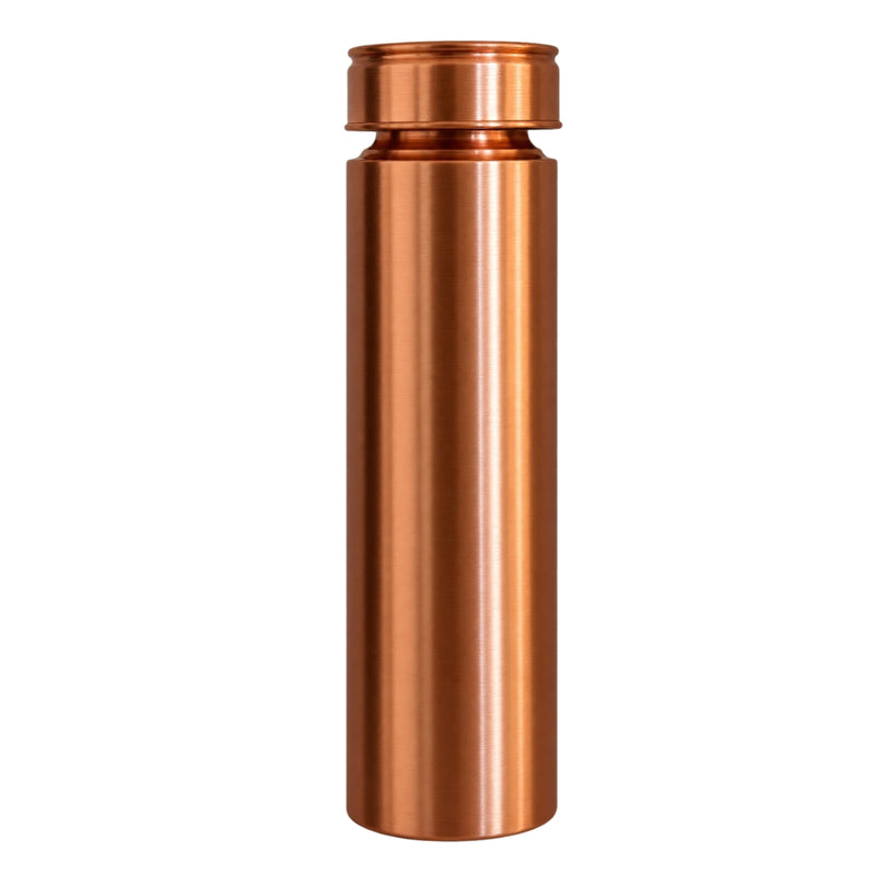 Ayurveda Specialist Pure Copper Water Bottle Straight Model Matte Brushed, koperen waterfles