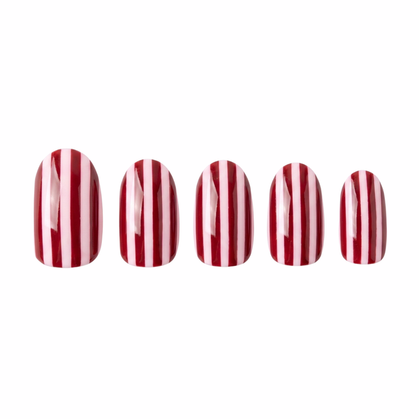 Boozyshop 24 pcs Press On Nails Candy Cane