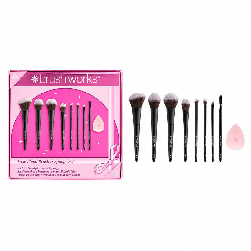 Brushworks Luxe Blend Brush & Sponge Set, make-up kwasten en spons set