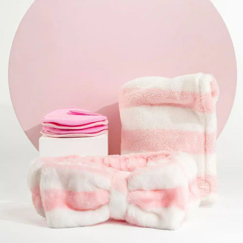 Brushworks Luxury Refresh Set, set met haarband, handdoek en make-up remover pads