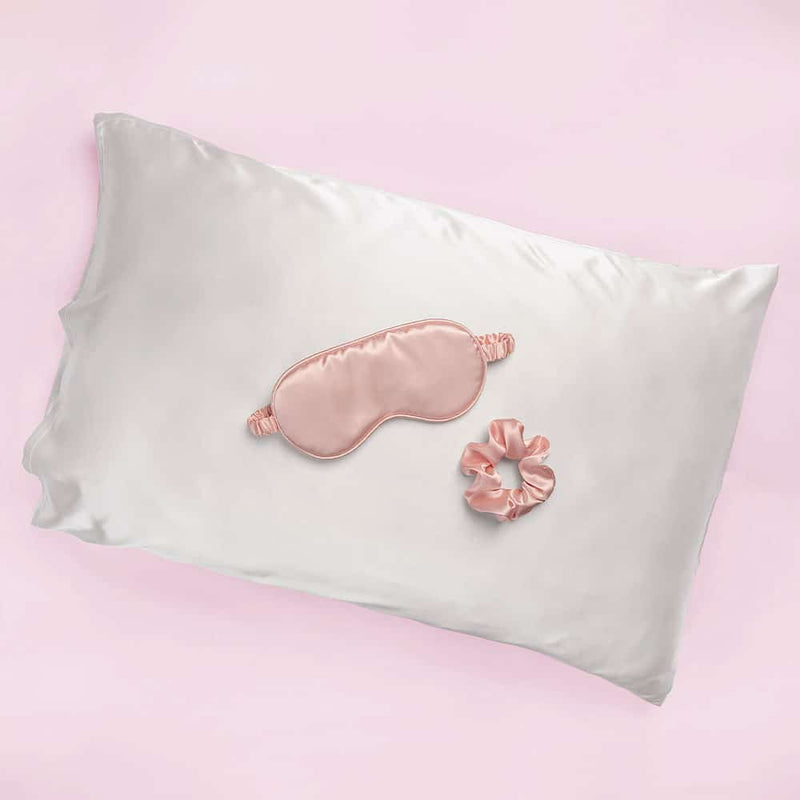 Brushworks Luxury Satin Sleep Set, een set met een slaapmasker, kussensloop en scrunchie