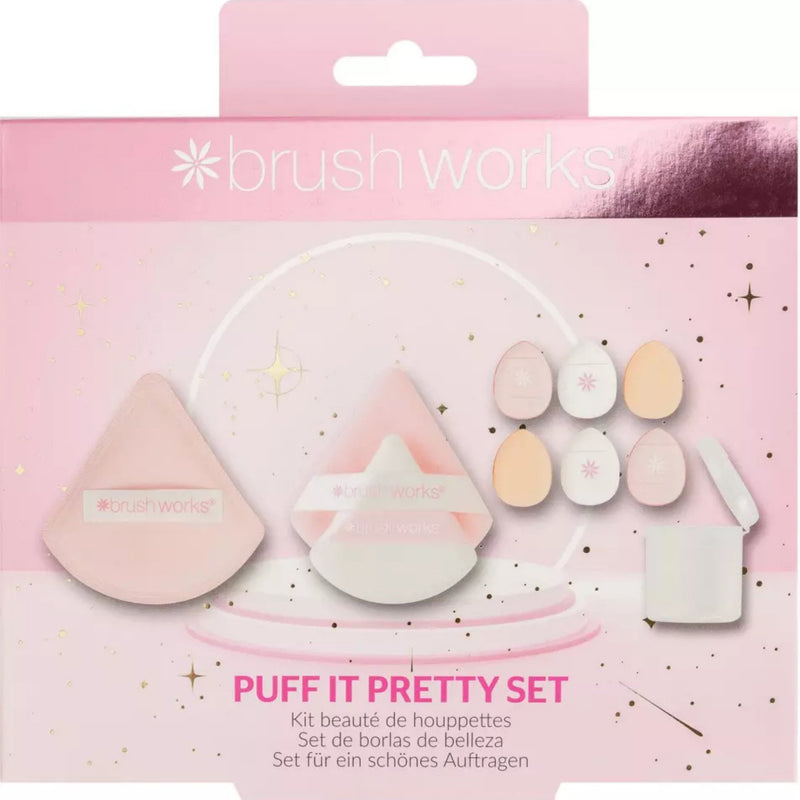 Brushworks Puff It Pretty Set, diverse make-up puffs en sponsjes voor vlekkeloze applicatie