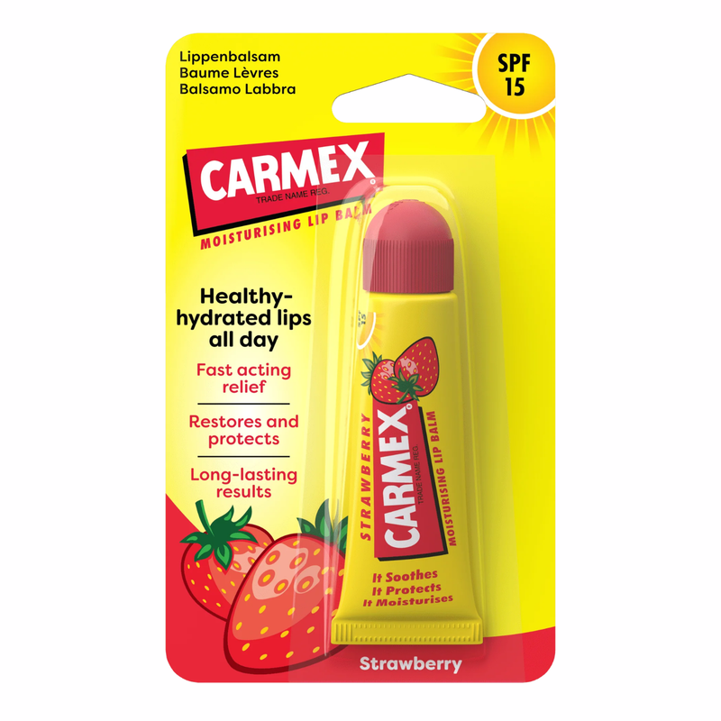 Carmex Moisturizing Lip Balm Tube Strawberry SPF15
