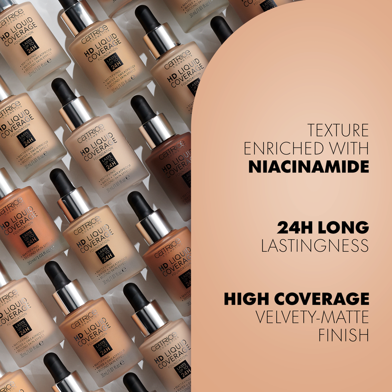 Catrice HD Liquid Coverage Foundation 066 Warm Toffee, vloeibare foundation, foto 6 van 7