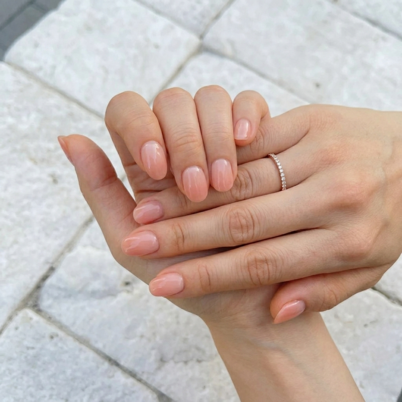 Nailo gellak stickers Peachy Ombre naast Coral Gloss, verloop van nude naar perzik