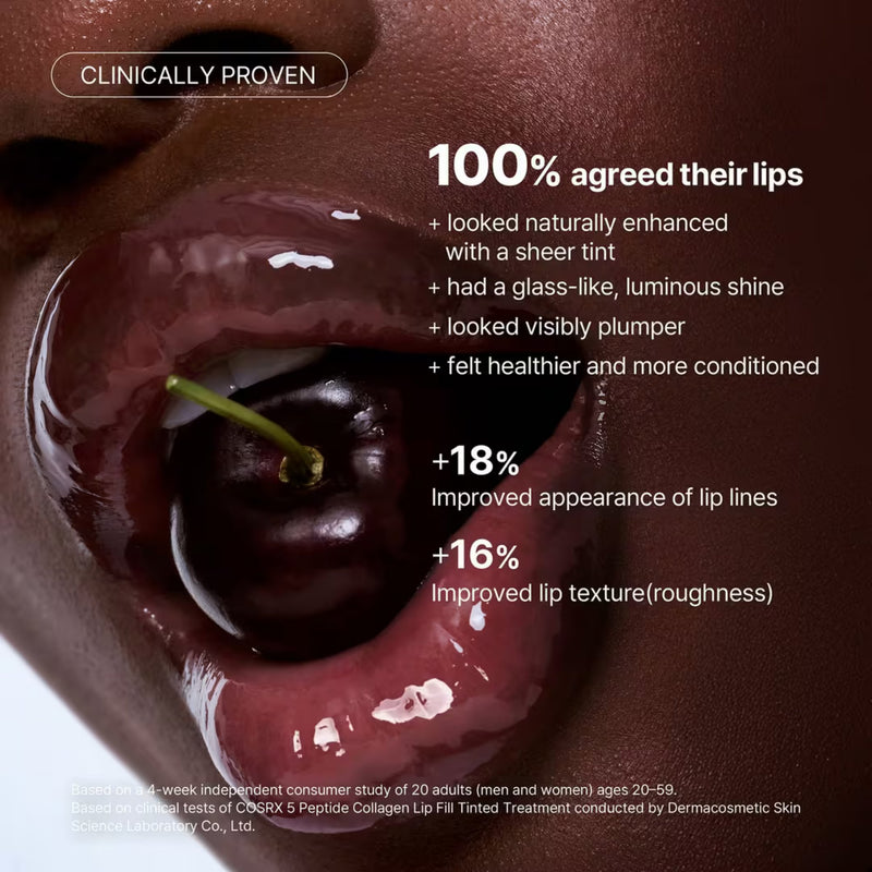 COSRX 5 Peptide Collagen Lip Fill Tinted Treatment 07 Black Cherry, getinte lippenbalsem, foto 7 van 8