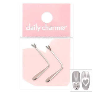 Cat Eye Beating Heart Metal Clip Set