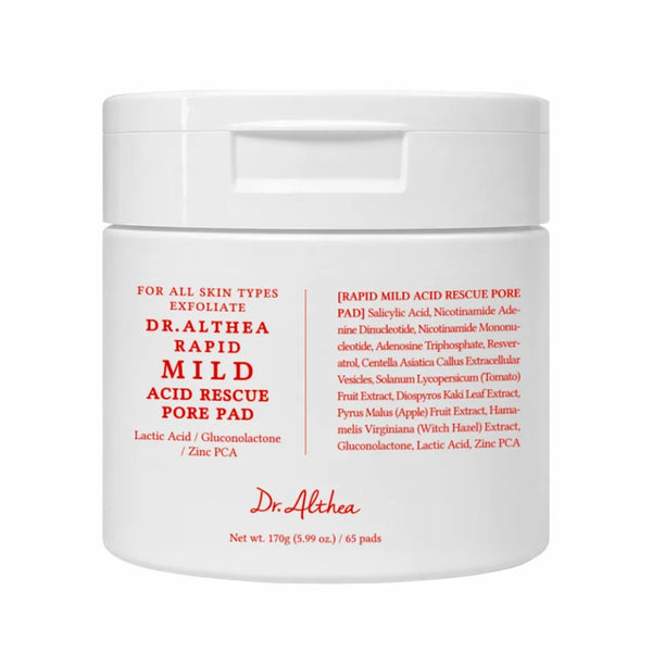 Dr. Althea Rapid Mild Acid Rescue Pore Pad, milde exfoliërende pads met AHA, BHA en PHA