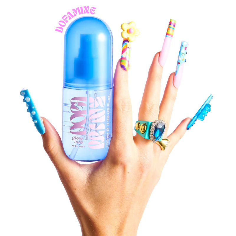 Glow Hub Body Mist Dopamine, hair & body mist met bloemige en kruidige geur