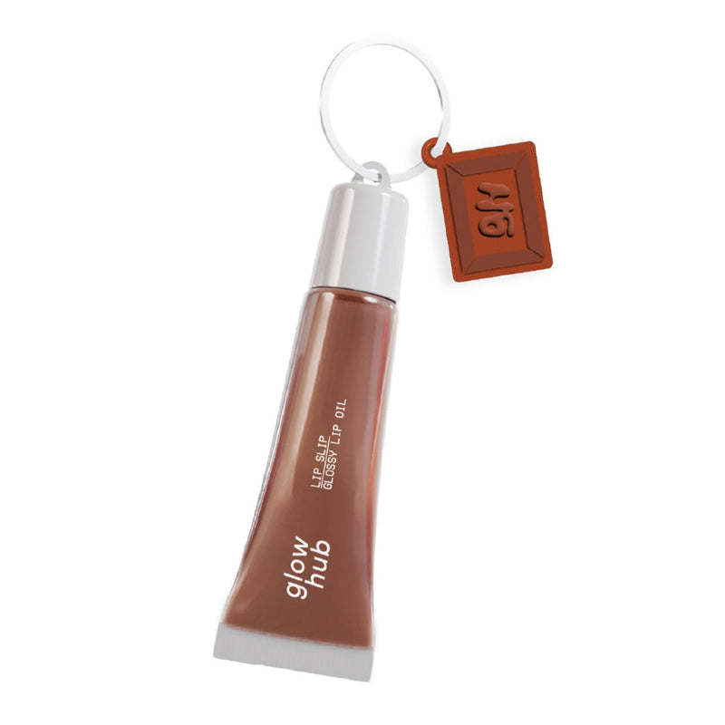 Glow Hub Lip Slip Glossy Lip Oil Hot Chocolate, hydraterende lipolie met glanzende finish