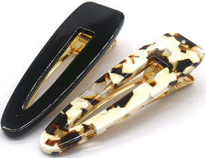 Hair Clip Set Black And White 2pcs