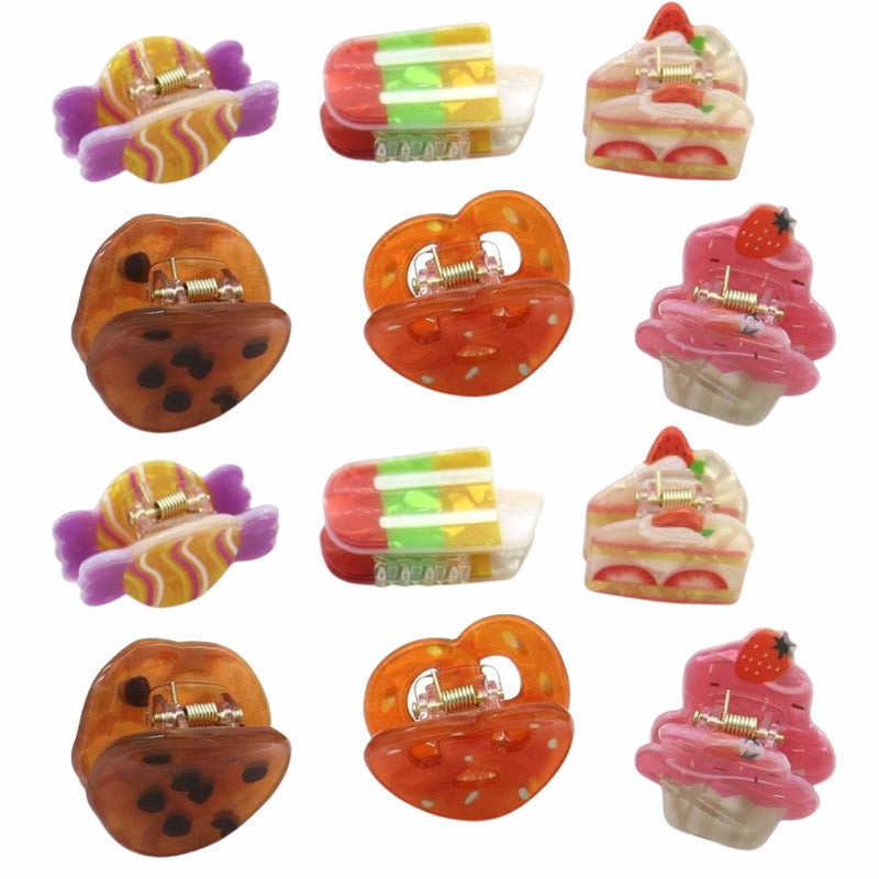 Hair Musthaves Hair Clips Desserts 12 Pcs, set van 12 haarclips met dessertthema.