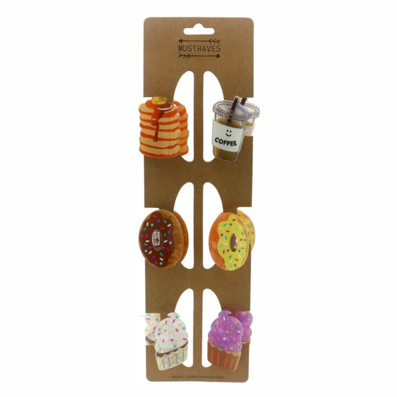 Hair Musthaves Hair Clips Desserts 6 Pcs, set van zes haarclips met dessertthema