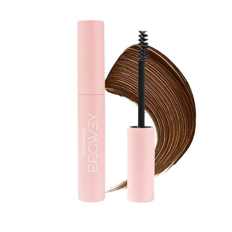 Kara Beauty Browsy Tinted Brow Gel Mocha Brown, getinte wenkbrauwgel voor definitie en volume