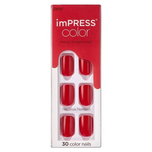 Impress Color Press-On Nails Short Reddy Or Not
