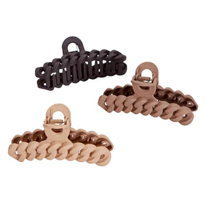 Chain Claw Clips 3pc Set Neutrals