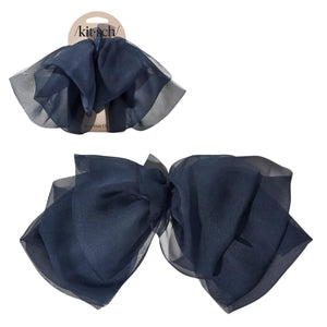 Chiffon Bow Hair Clip Blue Orchid