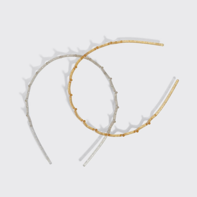 Kitsch Holiday Zigzag Headbands 2pc Set Gold & Silver 4