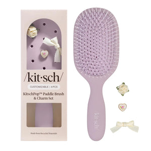 KitschPop Paddle Brush & Charm Set Soft Violet