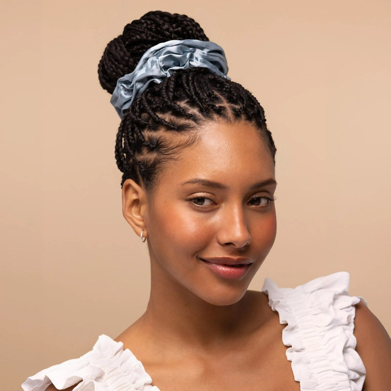 Kitsch Satin Sleep Scrunchies 5pc Set Haze Blue 4