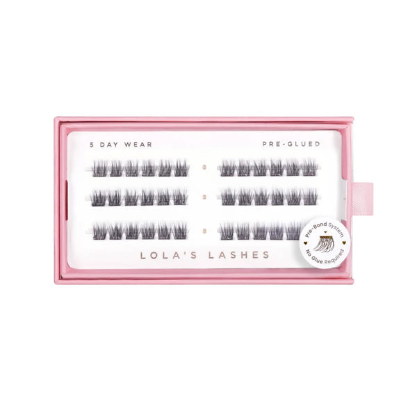 Lola's Lashes Pre-glued Lashes Soft Wisp 8mm, voorgelijmde wimperclusters in 8mm lengte