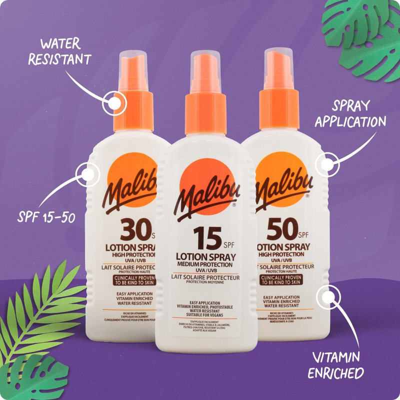 Malibu Suncare SPF 30 Lotion Spray 200 ml.