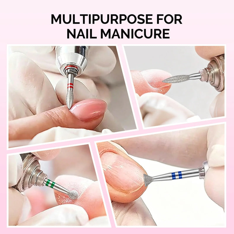 MelodySusie 20pcs Diamond Cuticle Nail Drill Bits Set