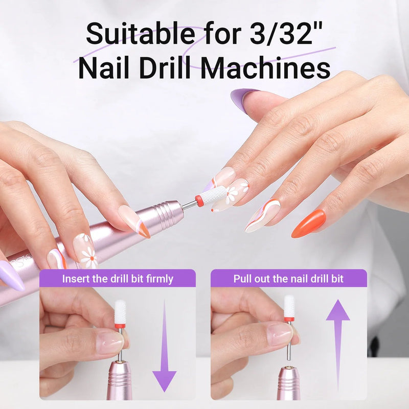 MelodySusie 21pcs Ceramic Diamond Carbide Nail Drill Bits Set