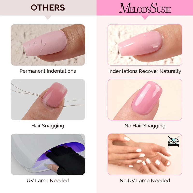 MelodySusie Aurora Collection Real Gel Nail Strips Mani & Pedi Set Disco Pink
