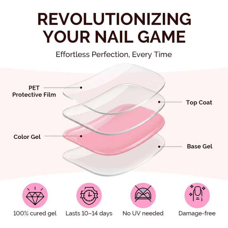 MelodySusie Aurora Collection Real Gel Nail Strips Mani & Pedi Set Rosewood Shimmer