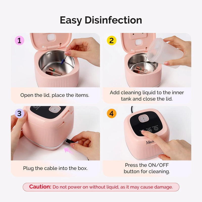 MelodySusie Manicure Ultrasonic Uv Cleaning Box Pink