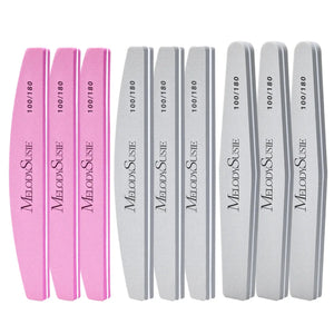 Nail Files and Buffers Set 100/180 Grit 9Pcs