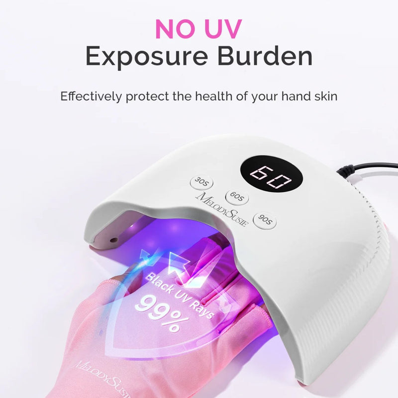 MelodySusie P-Plus30A LED/UV Nail Lamp With UV Gloves White