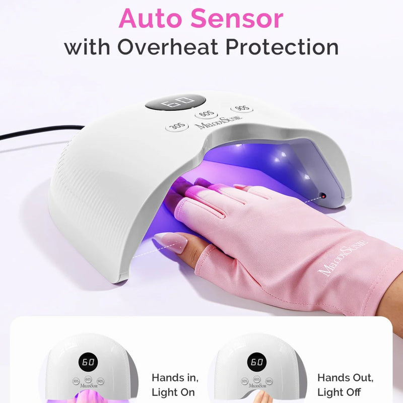MelodySusie P-Plus30A LED/UV Nail Lamp With UV Gloves White