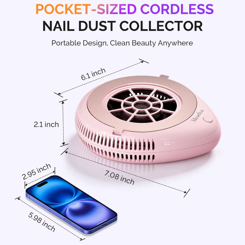 MelodySusie PProR Cordless & Rechargeable Nail Dust Collector Pink
