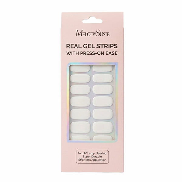 MelodySusie Summer Collection Real Gel Nail Strips Mani & Pedi Set Pure White