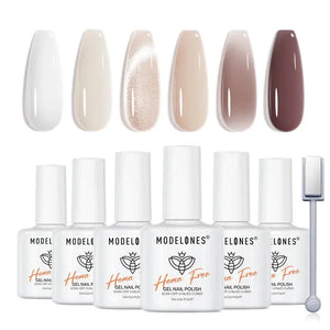 Gel Nail Polish Set Coffee and Cream