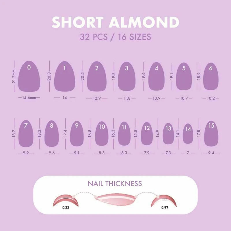MoYou London Press On Grape Escape, set nepnagels met gel-achtige finish in amandelvorm