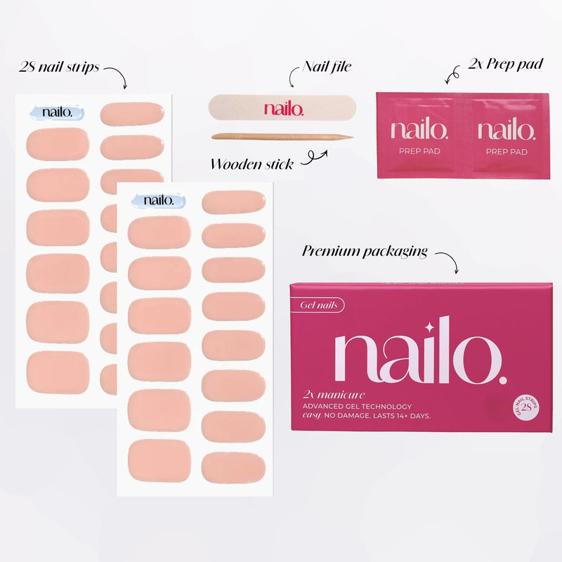 Nailo gellak stickers Coral Gloss, zachte koraaltint