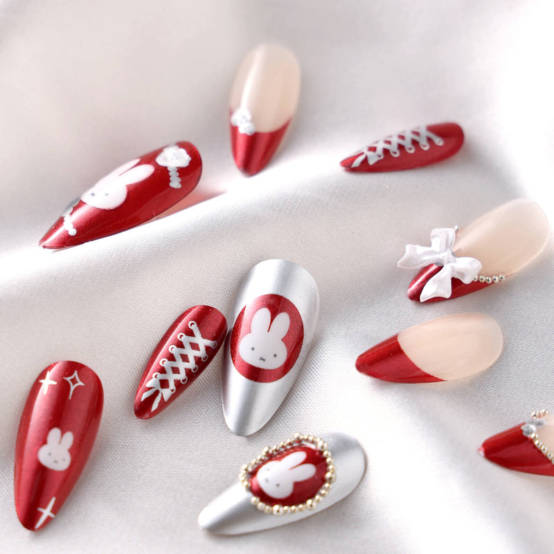 Never Have I Ever Press-On Nails Burgundy Miffy