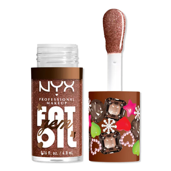 NYX Professional Makeup Bling the Halls Fat Oil Cacao Gem, hydraterende lipolie