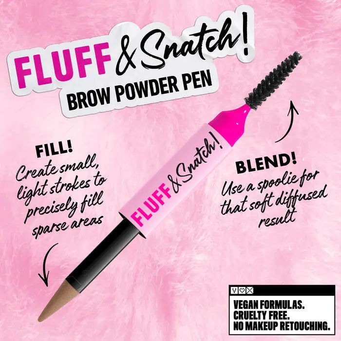 NYX Professional Makeup Fluff N Snatch Powder Pen Brunette, wenkbrauwpen voor fluffy wenkbrauwen
