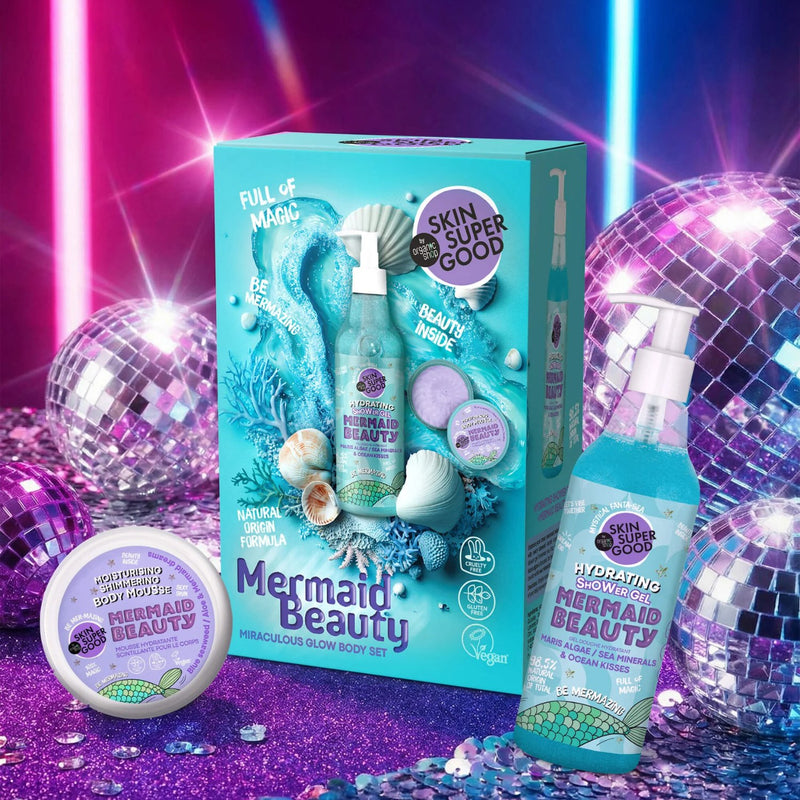 Organic Shop Mermaid Beauty Miraculous Glow Body Set, douchegel en glinsterende body mousse