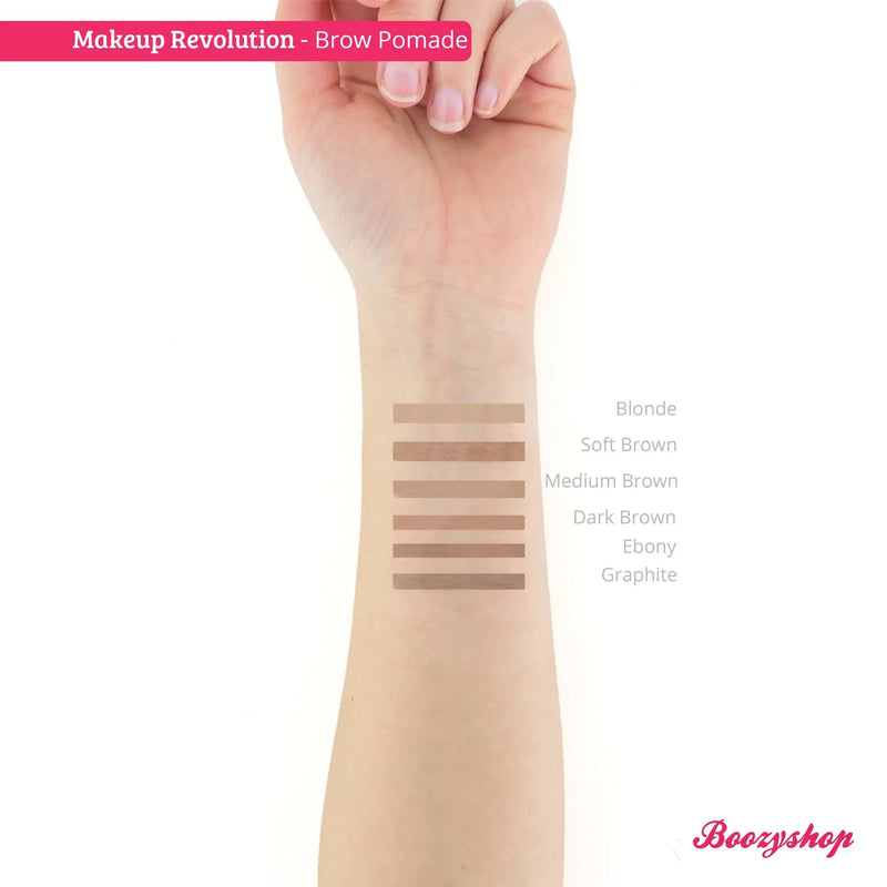 Revolution Brow Pomade Dark Brown, wenkbrauwpomade met dual ended kwast