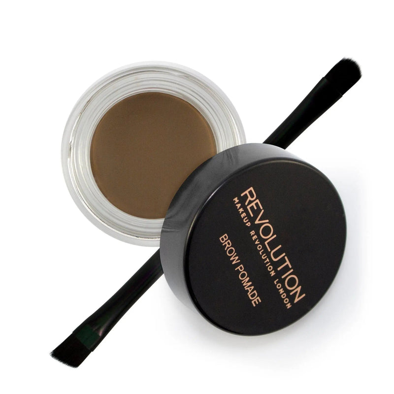 Revolution Brow Pomade Medium Brown, wenkbrauw pomade met waterproof finish
