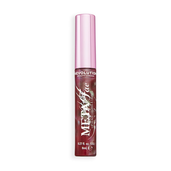 Revolution Meta Fae Lip Glaze Pink Peril, tube in framboosroze met roze dop