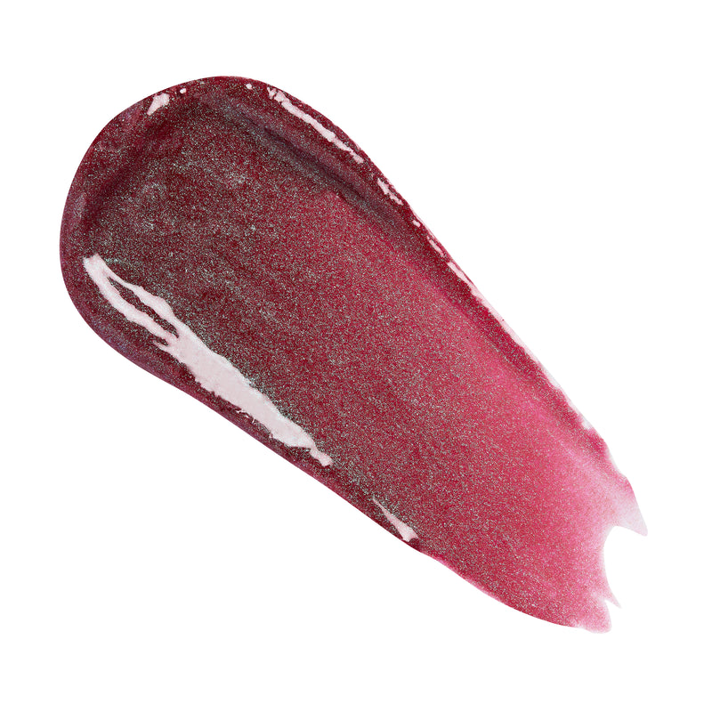 Swatch van Pink Peril, framboosroze met groene glinstering