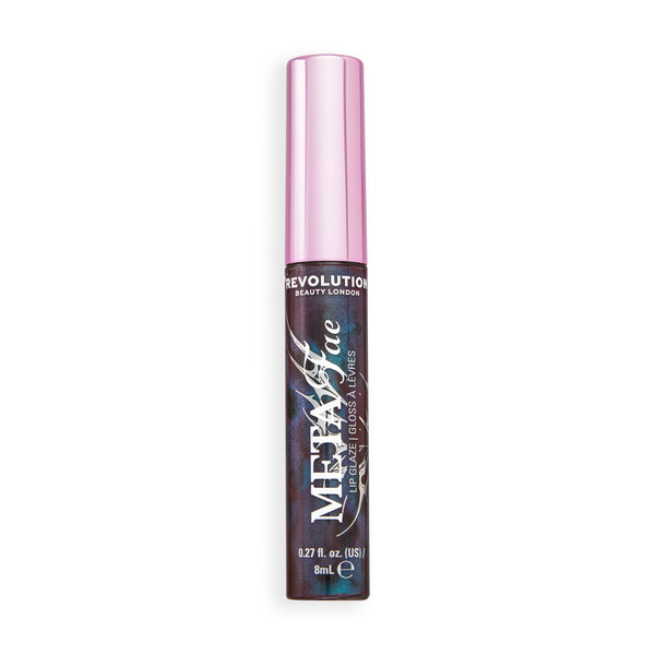 Revolution Meta Fae Lip Glaze Poison Plum, tube in donkerpaars met roze dop