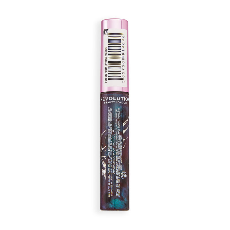Achterkant van de Meta Fae Lip Glaze Poison Plum