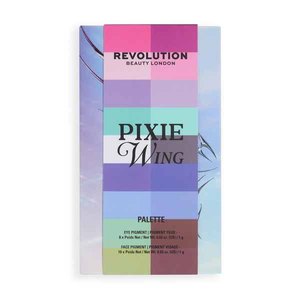 Revolution Pixie Wing Palette, doos met pastel en donkere kleurvlakken